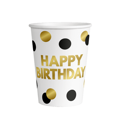 Coupes Happy Birthday Dots 8cm 8pcs