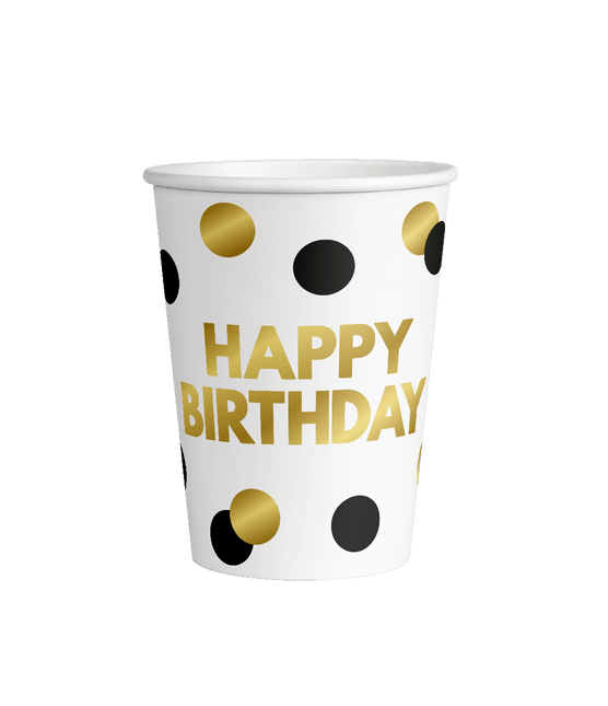 Coupes Happy Birthday Dots 8cm 8pcs