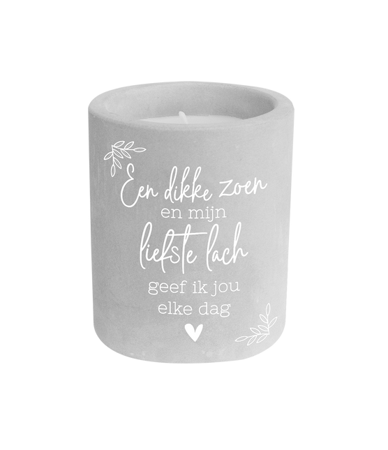 Bougie en ciment gris Baiser épais 8cm