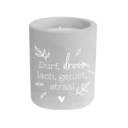 Bougie en ciment gris Dare, Dream 8cm