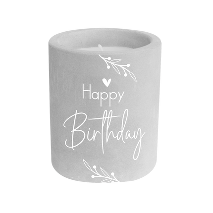 Bougie en ciment - Joyeux anniversaire