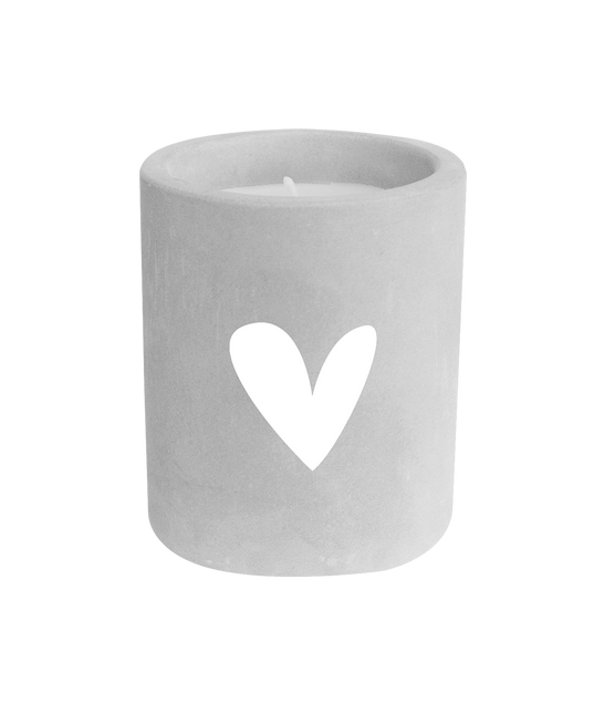 Coeur de bougie en ciment gris 8cm