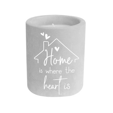 Bougie en ciment gris Home Is Where The Heart Is 8cm