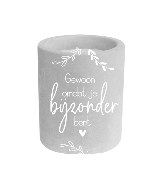 Bougie en ciment gris You Are Special 8cm
