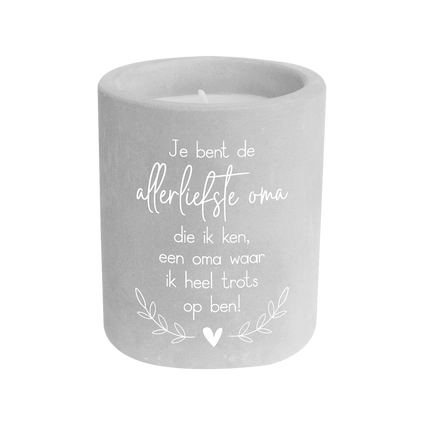 Bougie en ciment gris Grandma 8cm