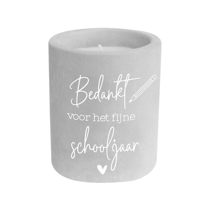 Bougie de remerciement Ciment gris de l'année scolaire 8cm