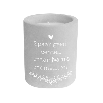 Bougie en ciment gris Save No Cents 8cm