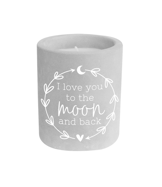 Bougie en ciment gris To The Moon And Back 8cm