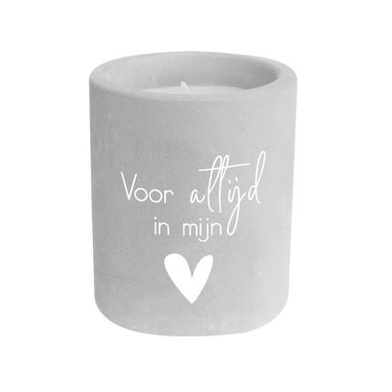 Bougie grise en ciment Forever 8cm