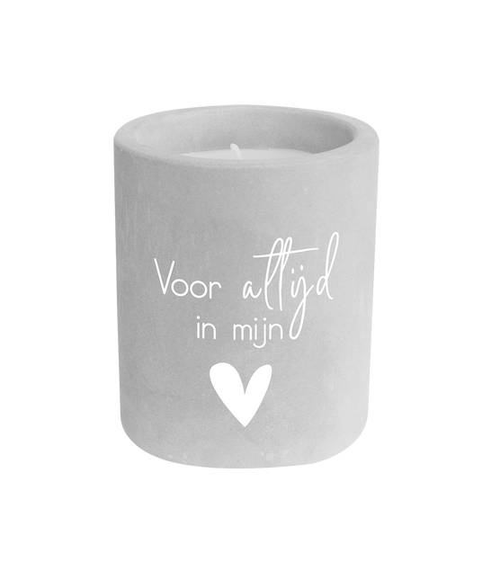 Bougie grise en ciment Forever 8cm