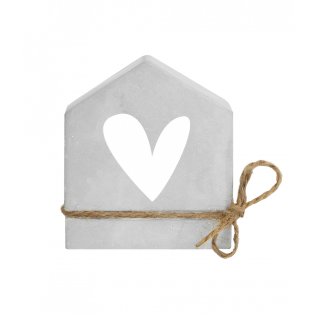 Coeur de maison en ciment gris 8cm