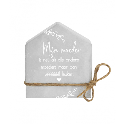 Maison en ciment gris doré Mère 8cm