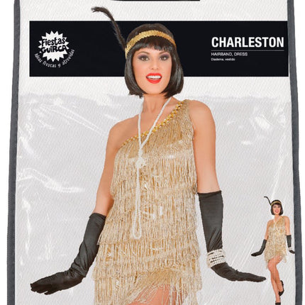 Charleston Jurk Goud Dames van Fiestas Guirca koop je bij Partywinkel