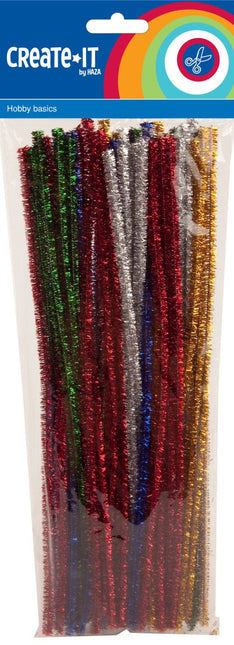 Chenille Draad Glitter 50st van Haza Witbaard koop je bij Partywinkel