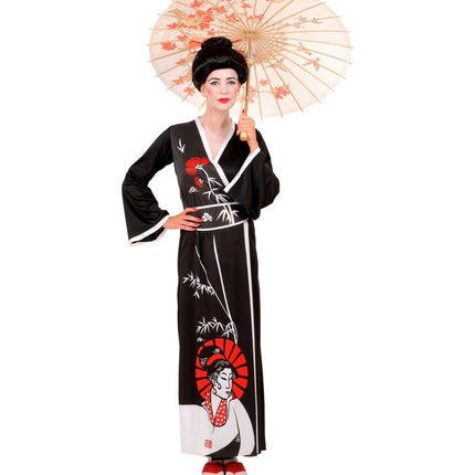 Chinees Jurk Zwart Dames - Partywinkel - 8003558582013