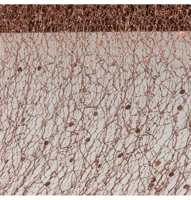 RUBAN DE TABLE PAILLETÉ CHOCOLAT 10CM X 5M