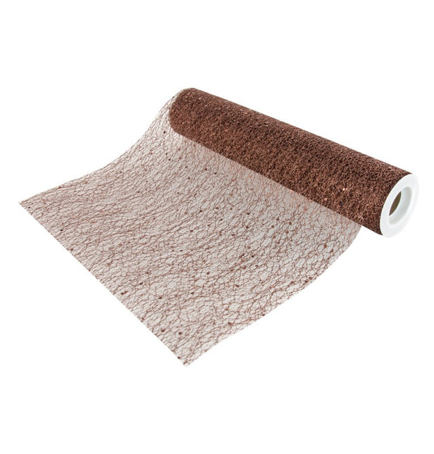 Chemin de table marron pailleté 5m