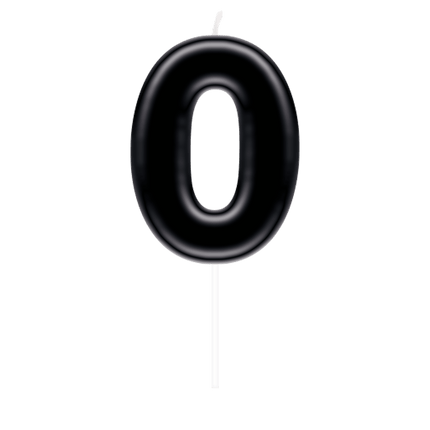 Cijfer Kaars 0 Zwart van Paper Dreams koop je bij Partywinkel