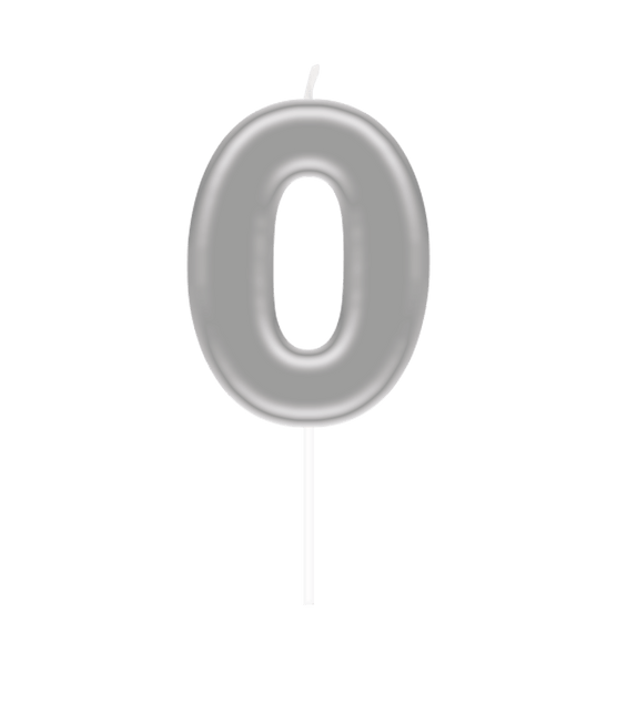 Cijferkaars 0 Zilver van Paper Dreams koop je bij Partywinkel
