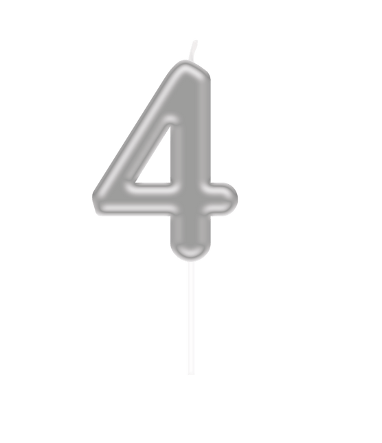 Cijferkaars - 4 Zilver van Paper Dreams koop je bij Partywinkel