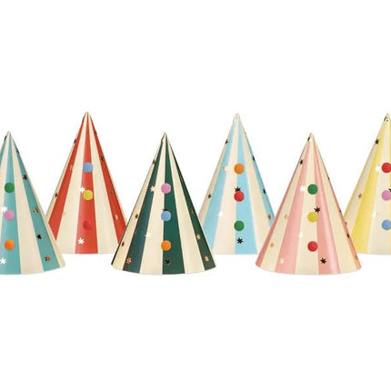 Circus Feesthoedjes 16cm 6st van Partydeco koop je bij Partywinkel