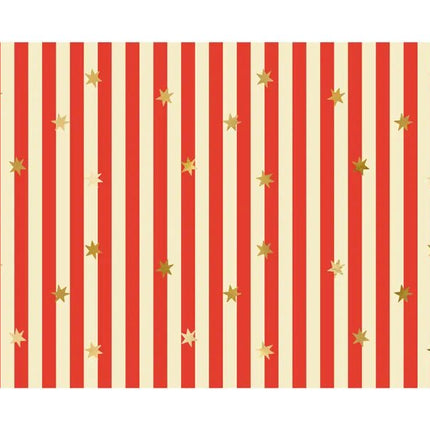 Circus Tafelkleed Rood Wit Gestreept Papier 1,8m van Partydeco koop je bij Partywinkel