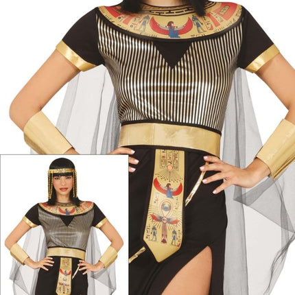 Cleopatra Kostuum Zwart Goud Dames - Partywinkel - 8434077861677