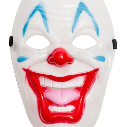 Clowns Masker Rood Blauw van Partychimp koop je bij Partywinkel