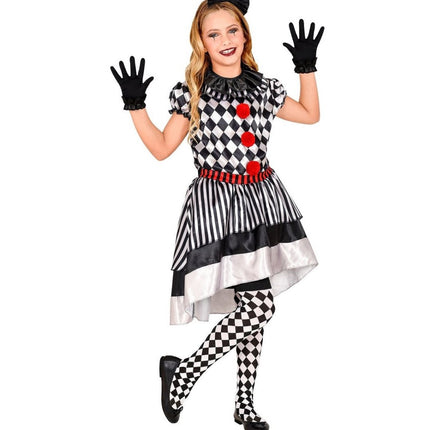 Clownspak Zwart Wit Meisje - Partywinkel - 8003558090150