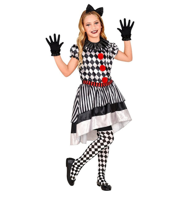 Clownspak Zwart Wit Meisje - Partywinkel - 8003558090150