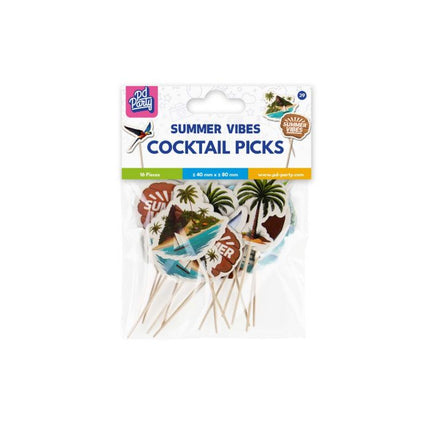 Pics à cocktail colorés Summer Vibes 6.5cm 6pcs