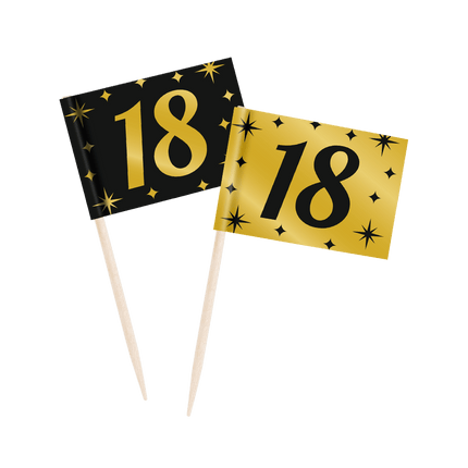 Cocktailprikkers 18 Jaar 6,5cm 50st van Paper Dreams koop je bij Partywinkel