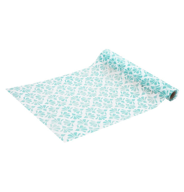 Chemin de table bleu Baroque 5m