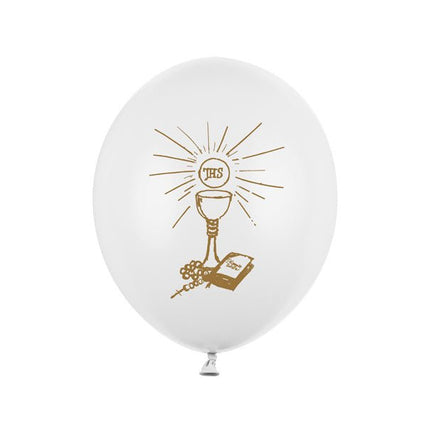 Communie Ballonnen 27cm 6st van Partydeco koop je bij Partywinkel