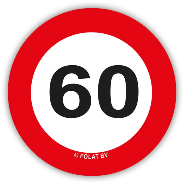 Confetti 60 Jaar Verkeersbord 48st - Partywinkel - 8714572624602
