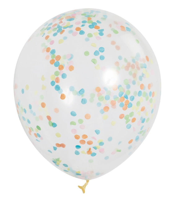 Confetti Ballonnen Gekleurd 30,5cm 6st van Unique koop je bij Partywinkel