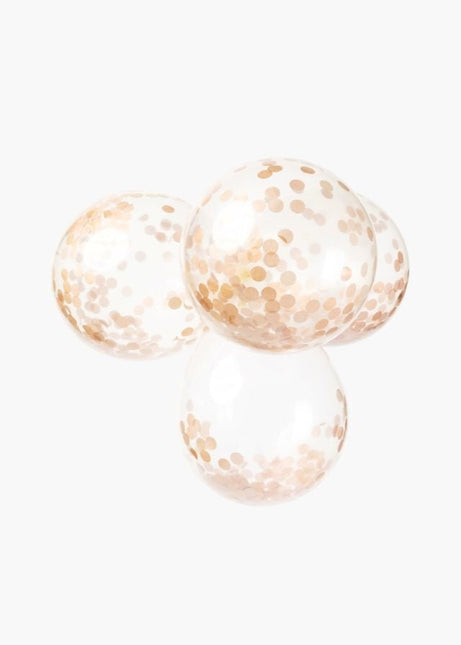 Confetti Ballonnen Rose Goud 12cm 6st van WeFiesta koop je bij Partywinkel