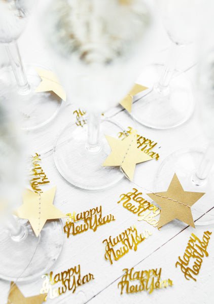 Confetti Happy New Year Goud 4cm van Partydeco koop je bij Partywinkel