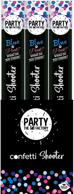 Confetti Kanon Gender Reveal Blauw 40cm van Haza Witbaard koop je bij Partywinkel
