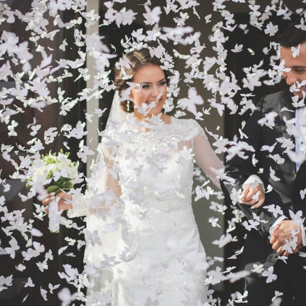 Confetti Kanon Vlinders Wit 60cm van Partydeco koop je bij Partywinkel
