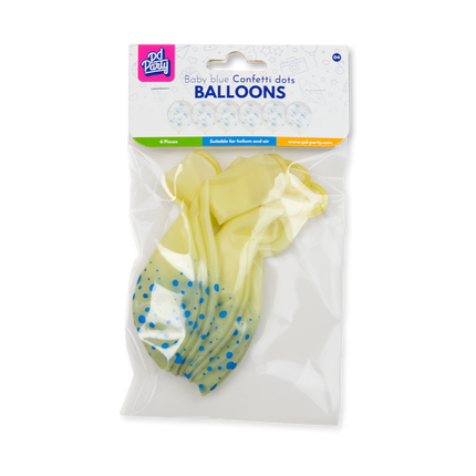 Ballons bleus à pois, 30 cm, lot de 6