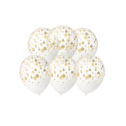 Ballons dorés à pois, 30 cm, lot de 6