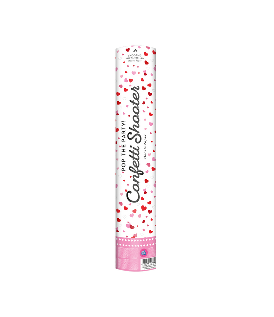 Canon à confettis 40 cm - Coeurs en papier