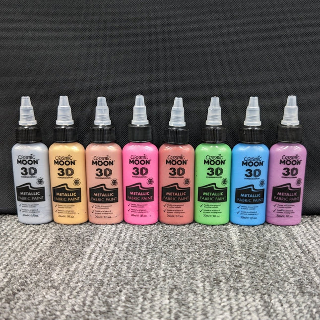 Cosmic Moon Metallic Fabric Paint Green 30ml van Moon Creations koop je bij Partywinkel