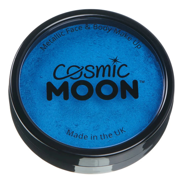 Cosmic Moon Metallic Pro Face Paint Cake Pots Blue 36g van Moon Creations koop je bij Partywinkel