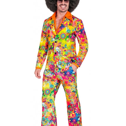 Costume Hippie 60S Hommes colorés Fleurs