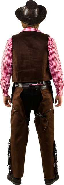 Cowboy Gilet – Suède Look van Orlob koop je bij Partywinkel