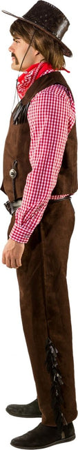 Cowboy Gilet – Suède Look van Orlob koop je bij Partywinkel
