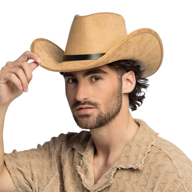 Cowboy Hoed Beige Bronco van Boland koop je bij Partywinkel