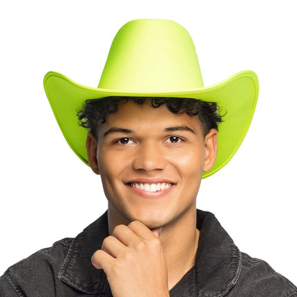 Cowboy Hoed Neon Geel Uv Blacklight van Boland koop je bij Partywinkel